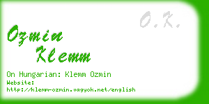 ozmin klemm business card